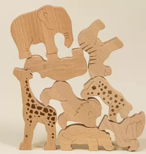 Coco Village Wooden Balance Puzzle - Safari (8 pcs) offers at $19.99 in Mastermind Toys