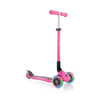 GLOBBER PRIMO FOLDABLE LIGHTS Scooter - Neon Pink offers at $99.99 in Mastermind Toys